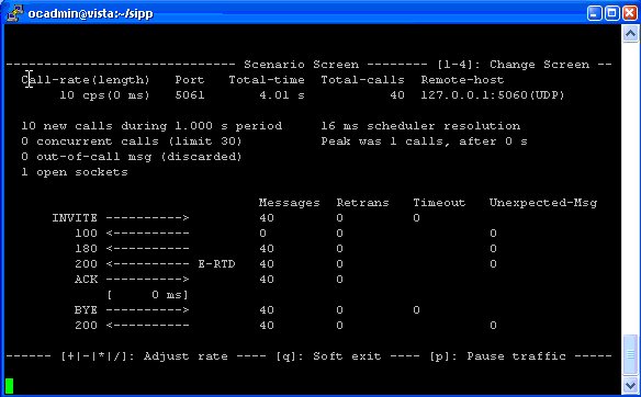 SIPp screenshot